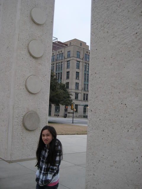 Nicole at the JFK memorial